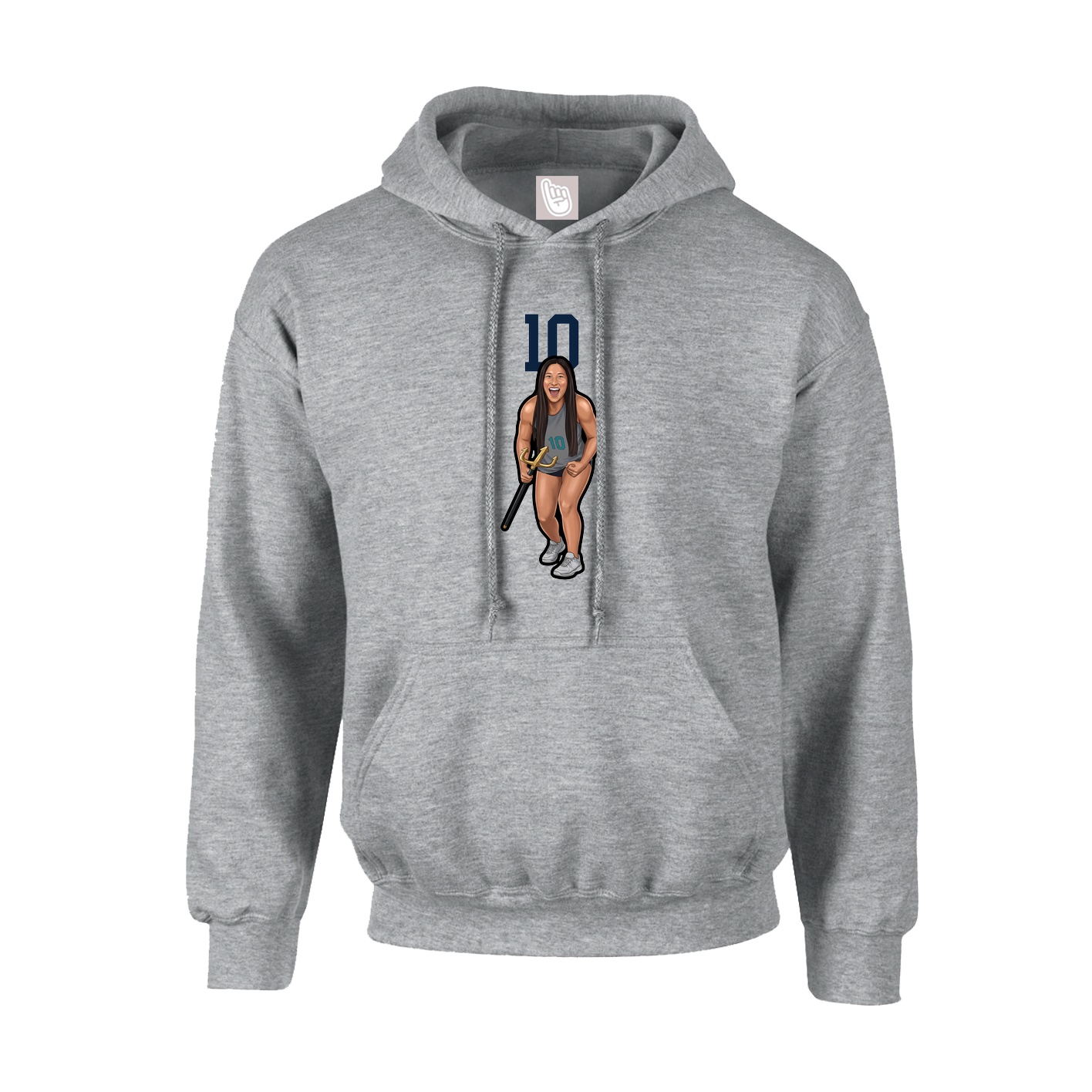Hoodie — Number Top in Grey