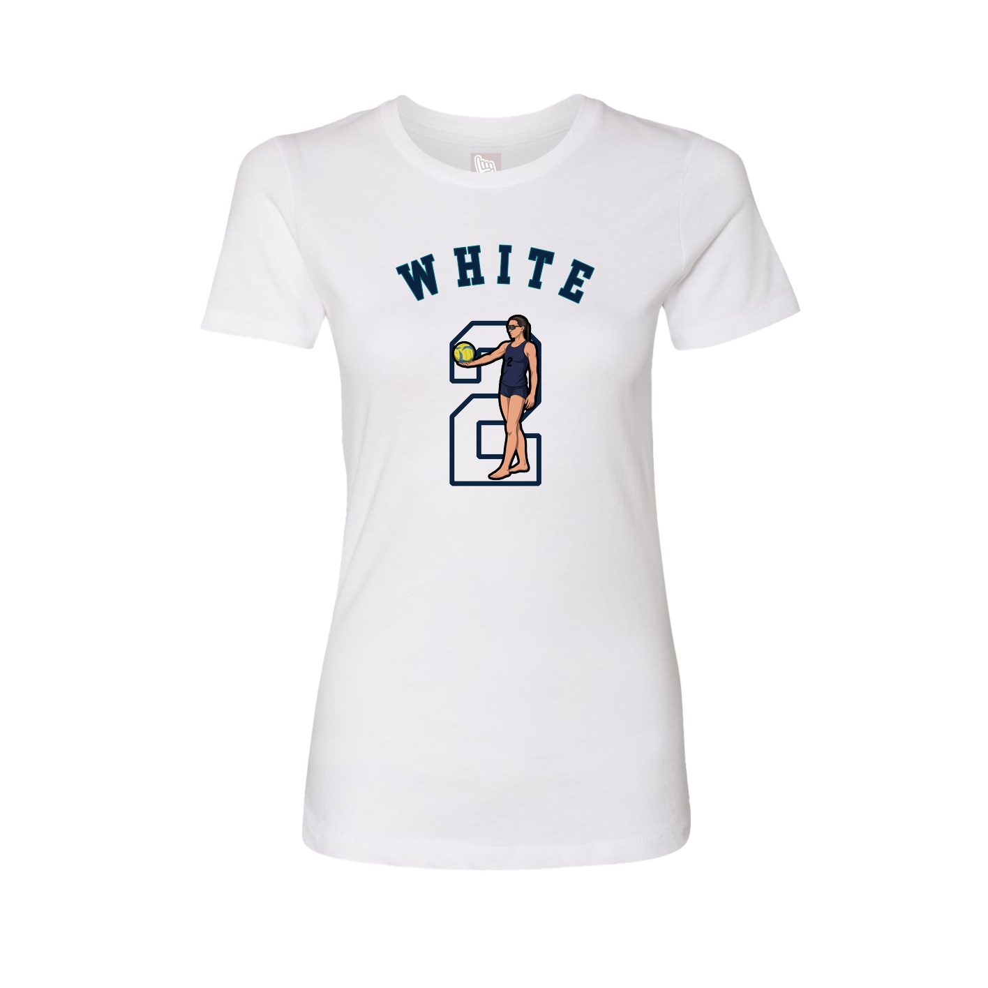 Fitted Women's Tee — Shirsey Arch in White