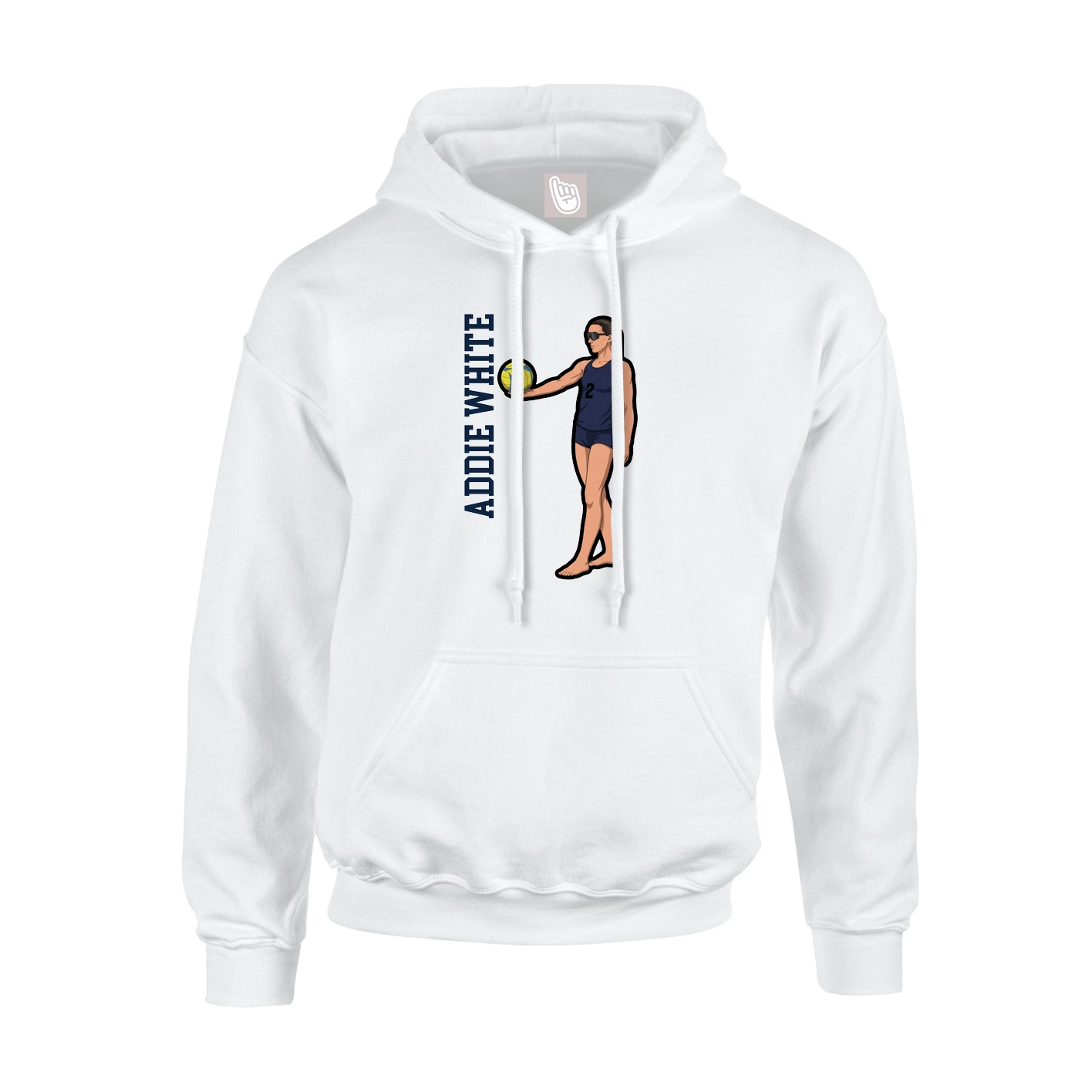 Hoodie — Name Vertical in White