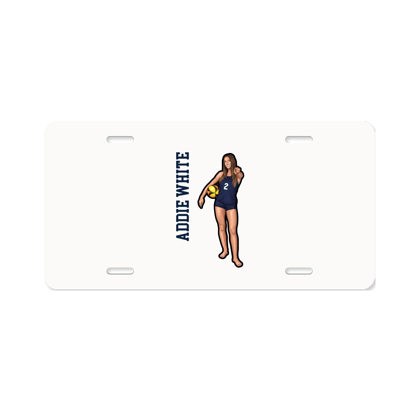 License Plate — Name Vertical in Classic