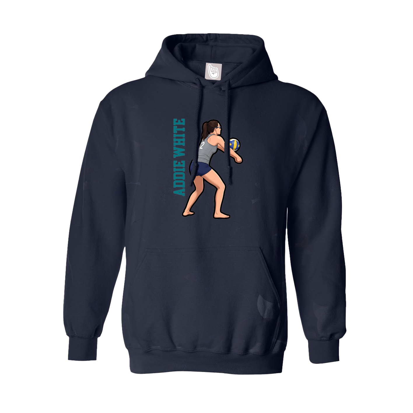 Youth Hoodie — Name Vertical in Navy