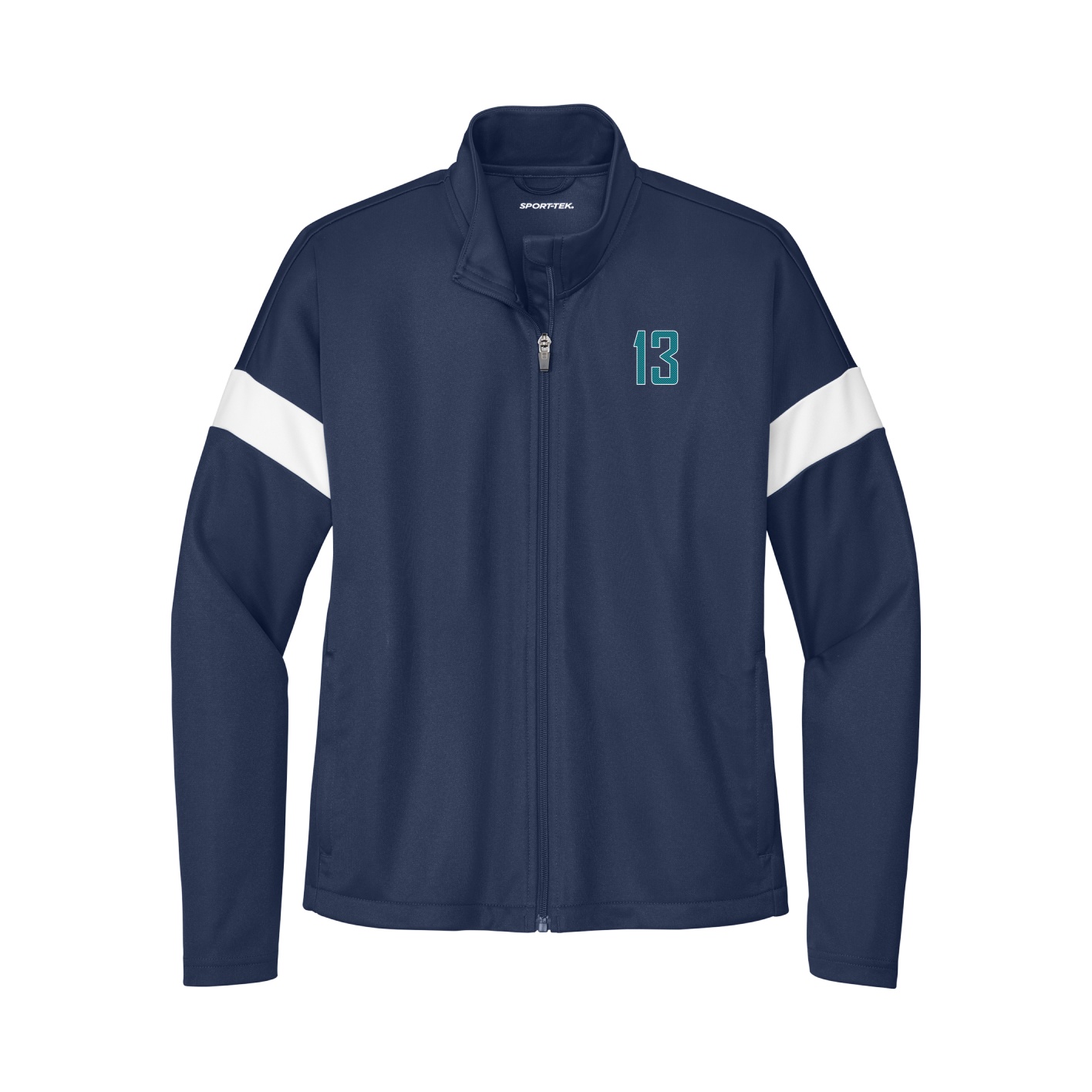 Womens Team Travel Full-Zip Jacket — Front Shirsy in Navy/White