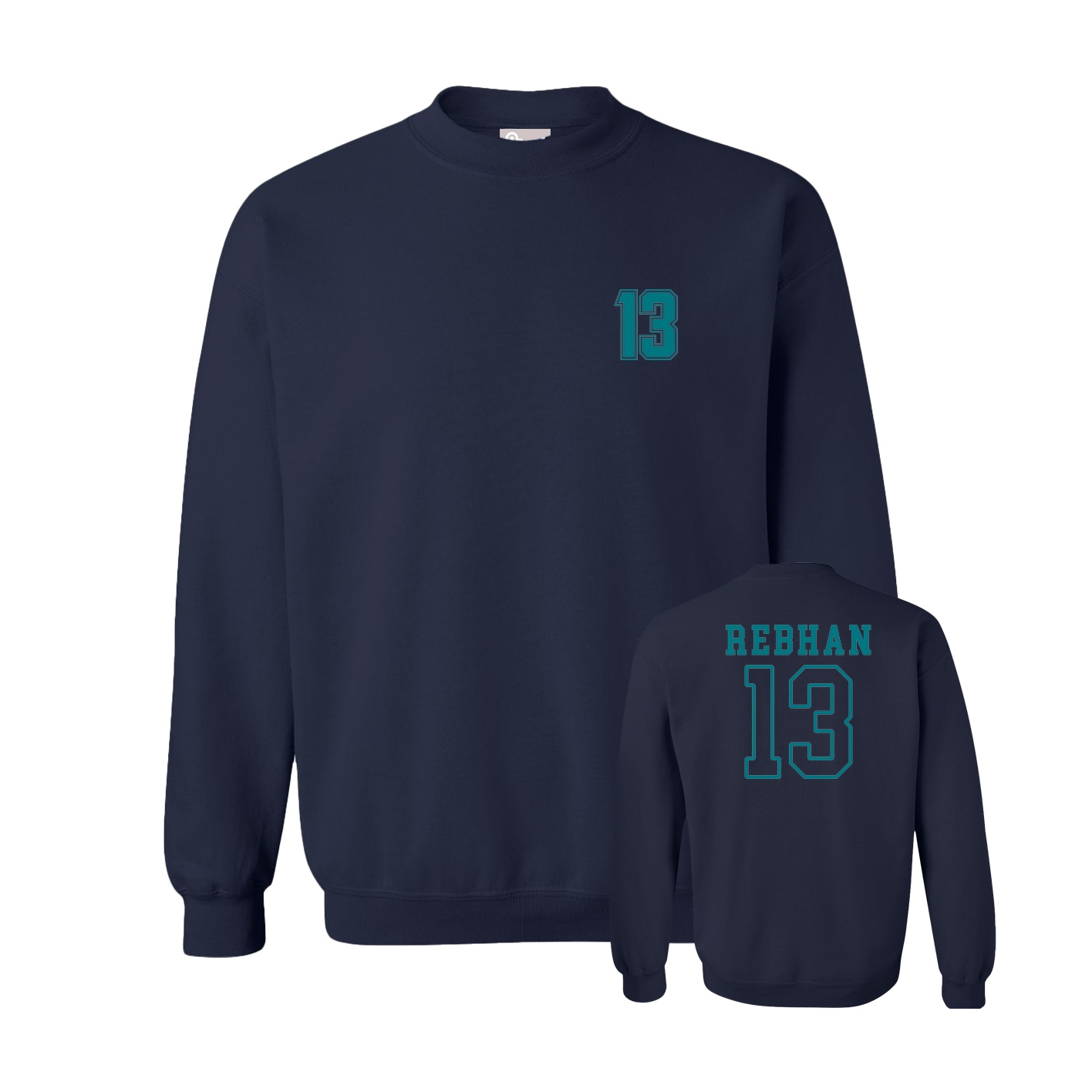 Fleece Crew — Chest Back in Navy