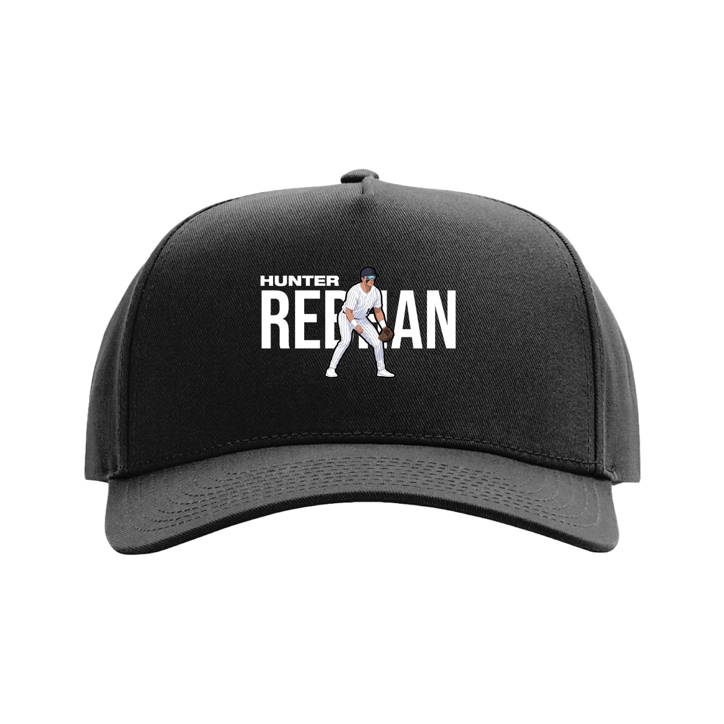 Full Fabric Five-Panel Champ Cap — Player Name in Black