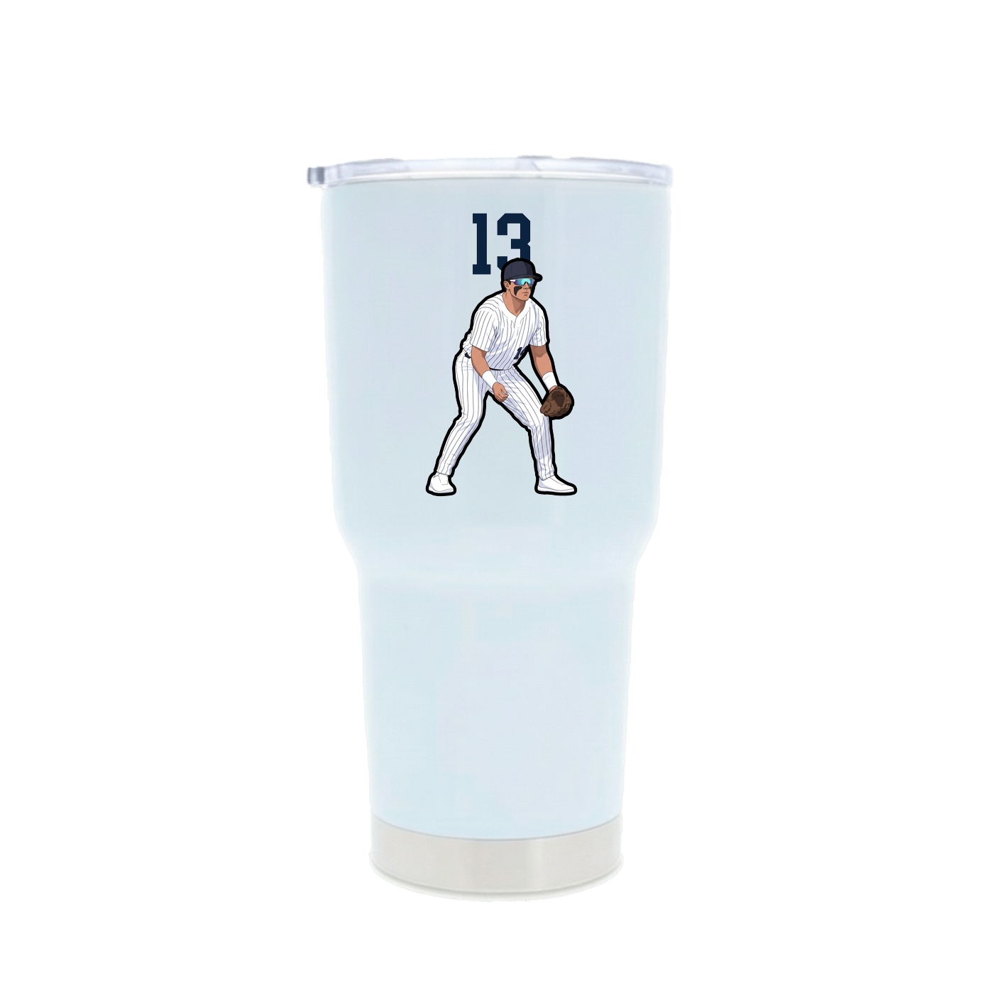 30oz Stainless Steel Tumbler — Number Top in White