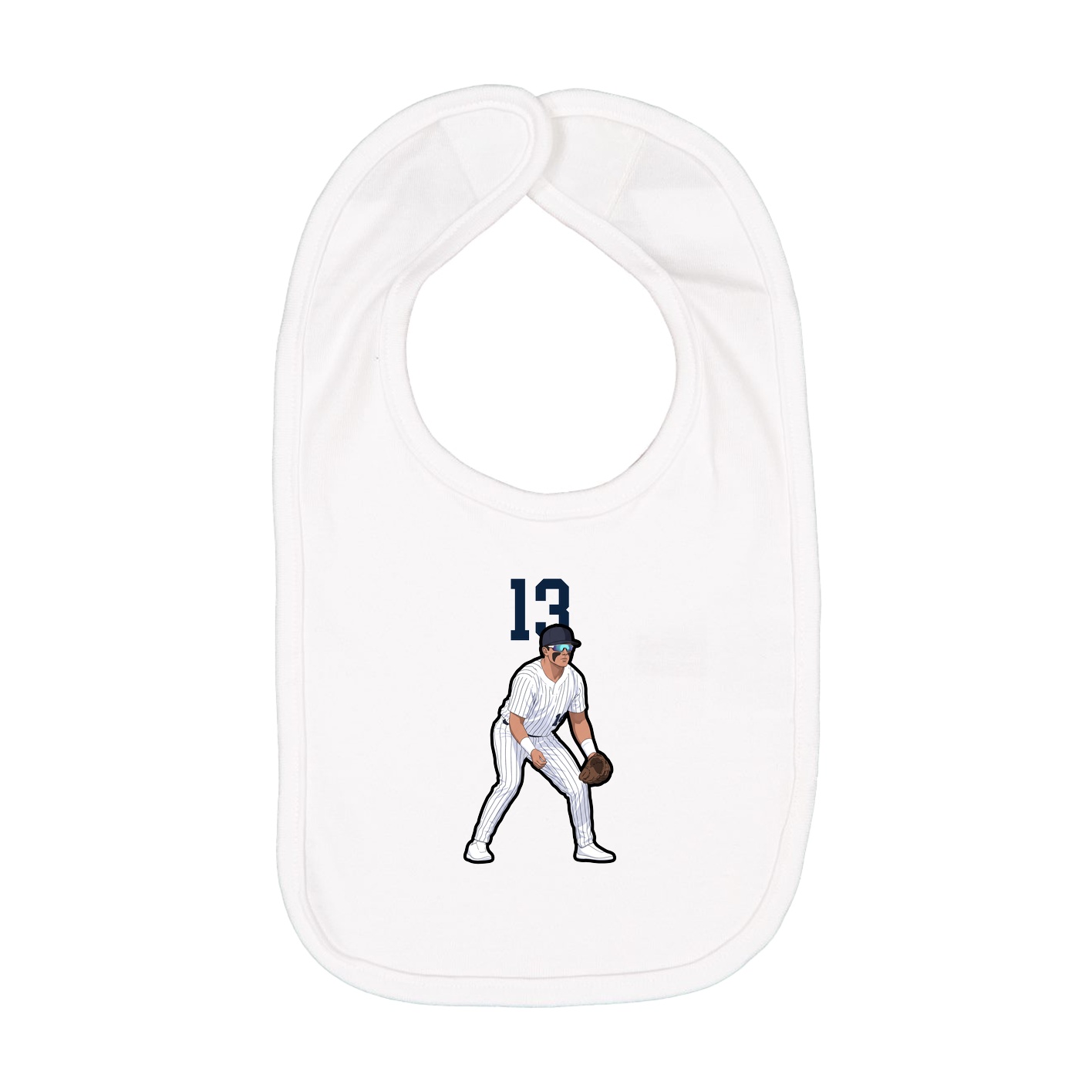 Infant Bib — Number Top in White
