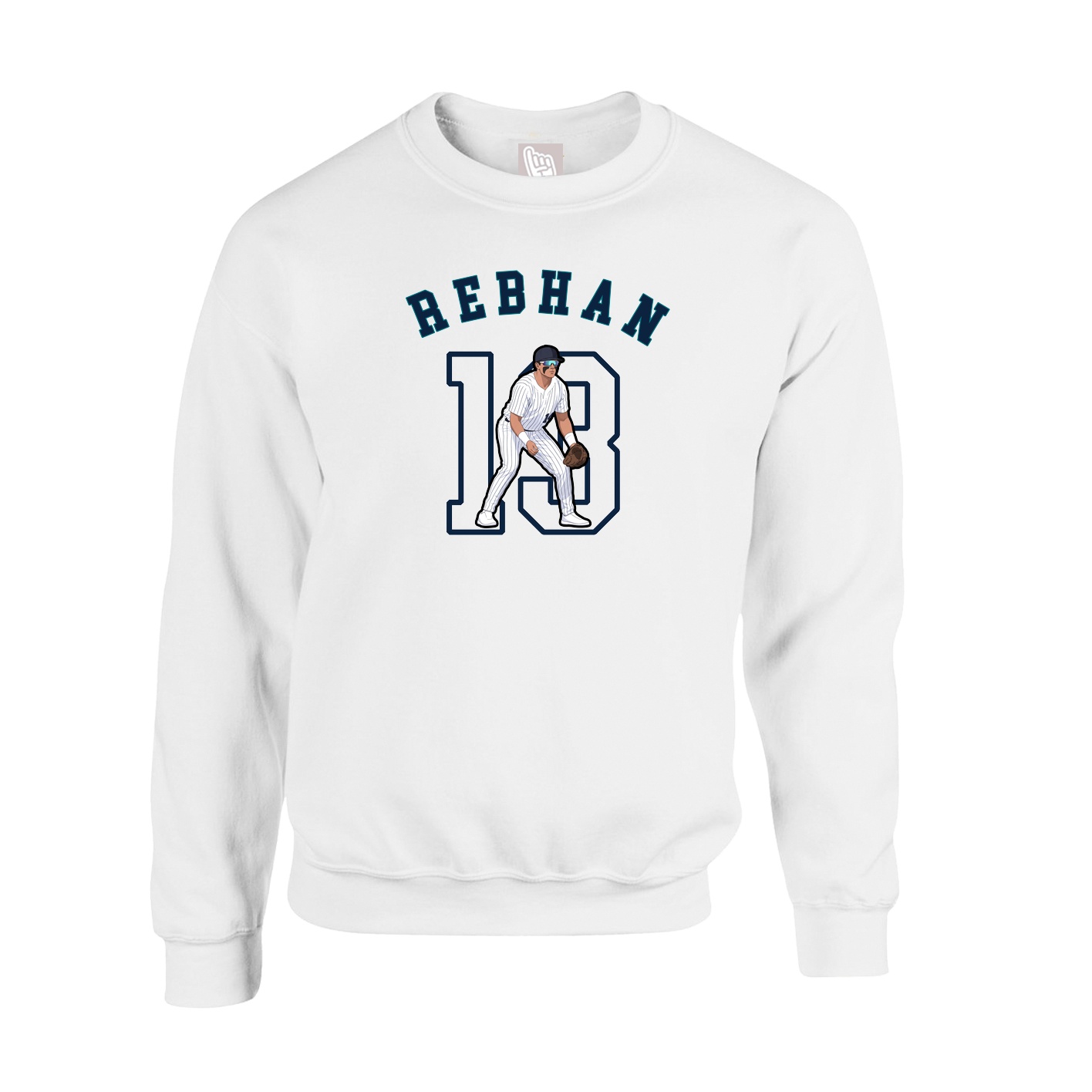 Fleece Crew — Shirsey Arch in White