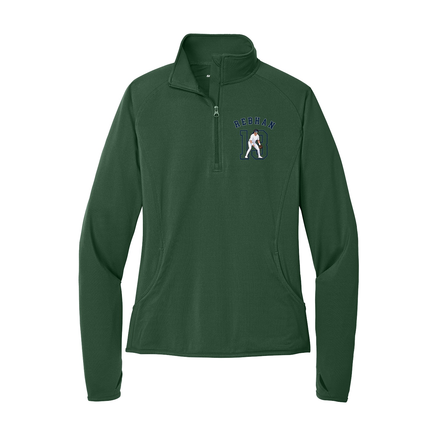 Women's Q-Zip Pullover — Shirsey Arch in Green