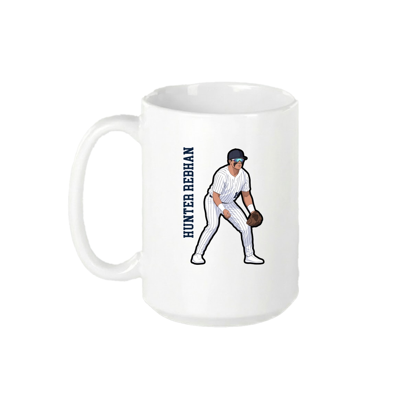 15oz Coffee Mug — Name Vertical in White
