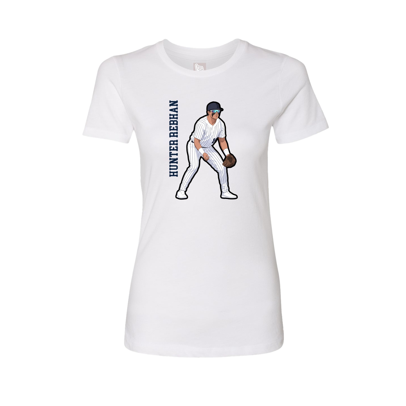 Fitted Women's Tee — Name Vertical in White