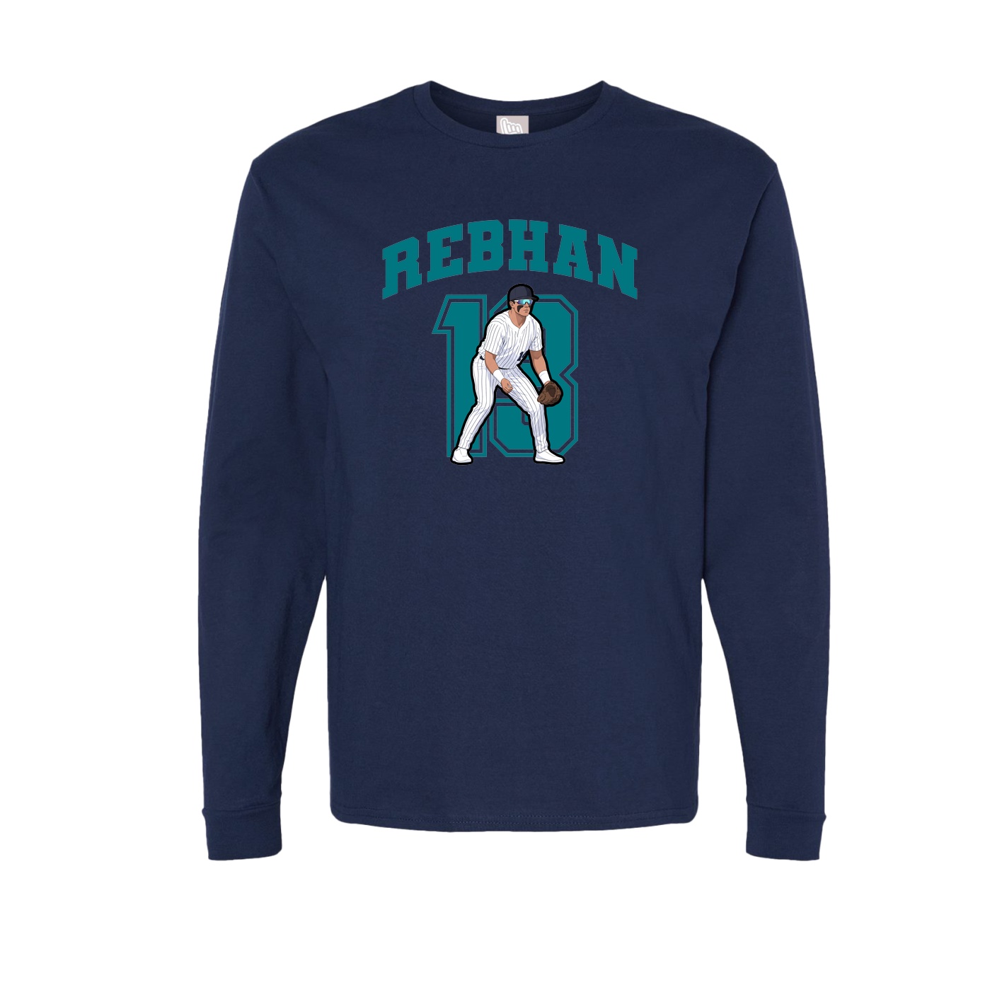 Long Sleeve Tee — Number in Navy