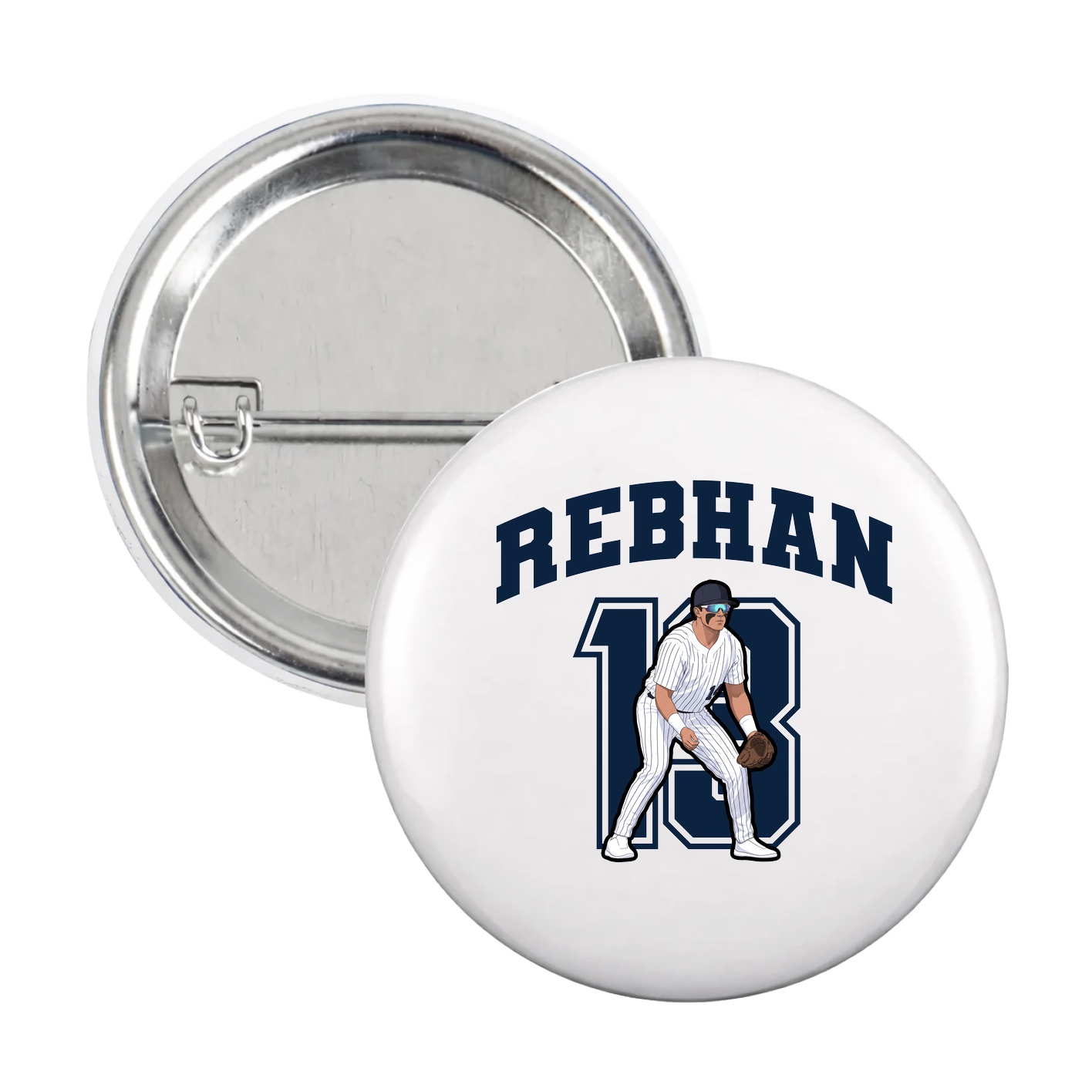 Game Day Button — Number in White