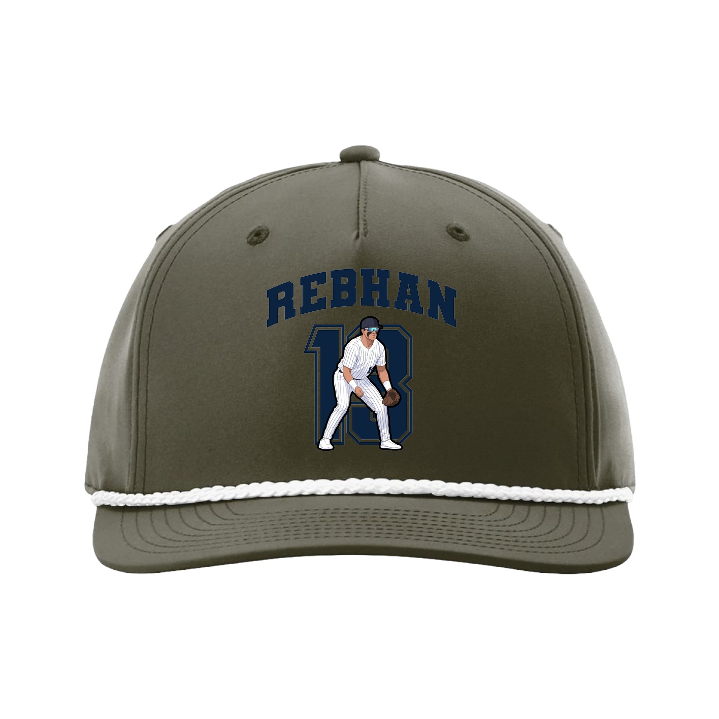 Five-Panel Classic Rope Cap — Number in Green