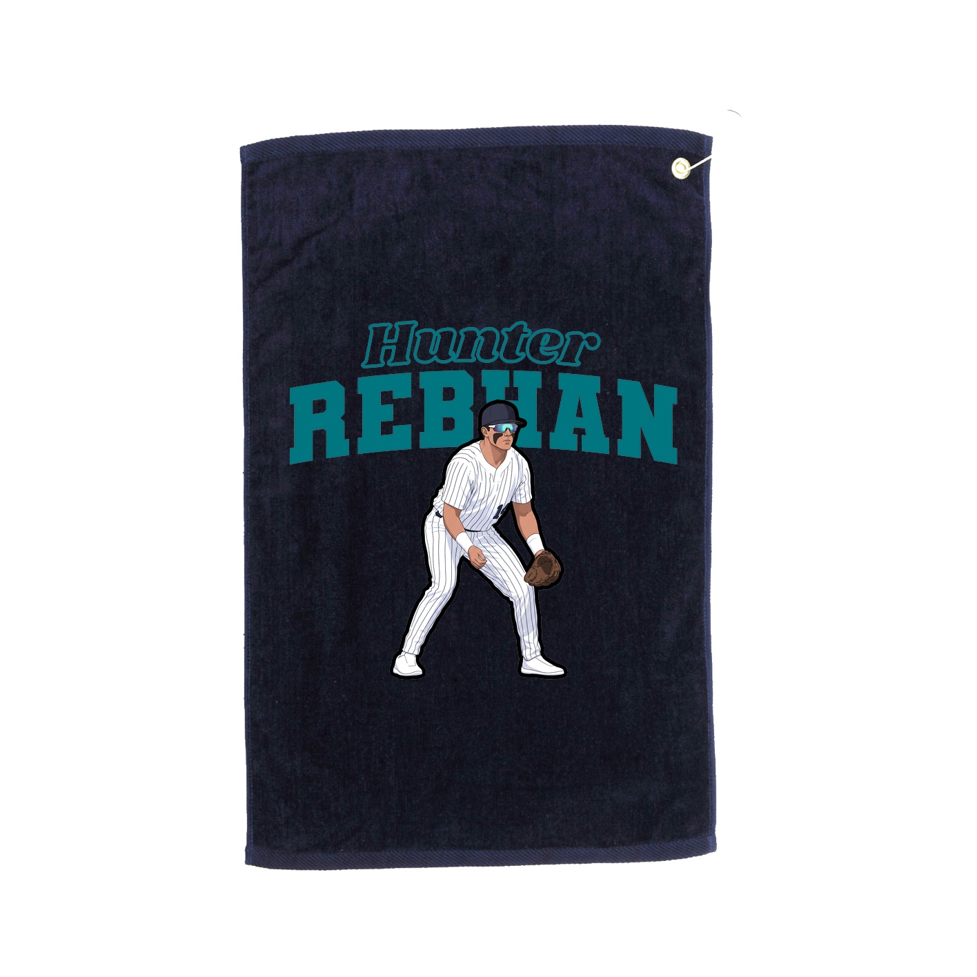 Golf Towel — Name Arch in Navy