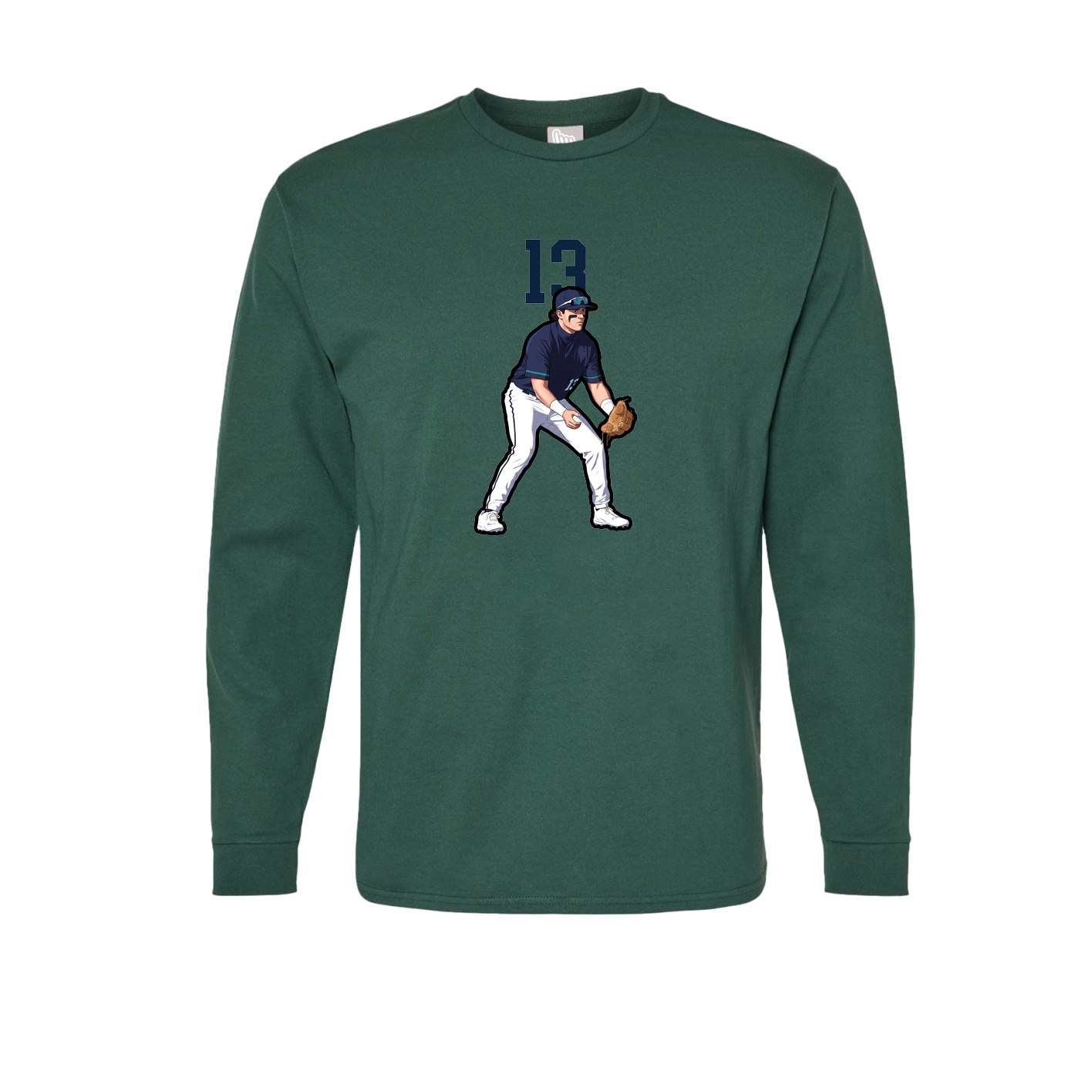 Long Sleeve Tee — Number Top in Green