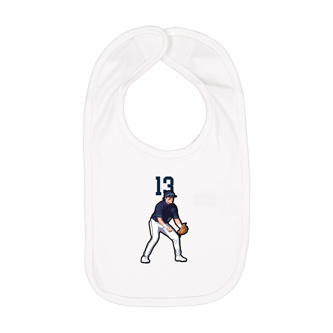 Infant Bib — Number Top in White
