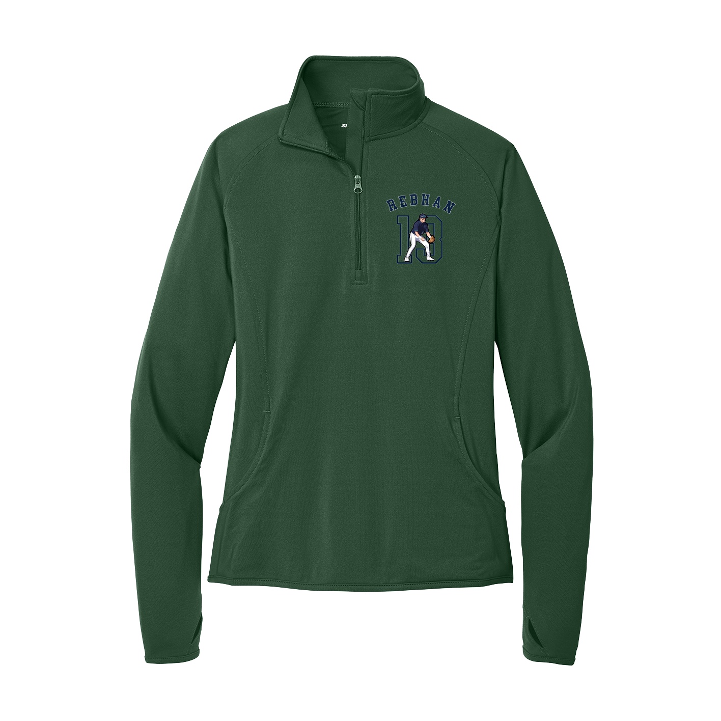 Women's Q-Zip Pullover — Shirsey Arch in Green