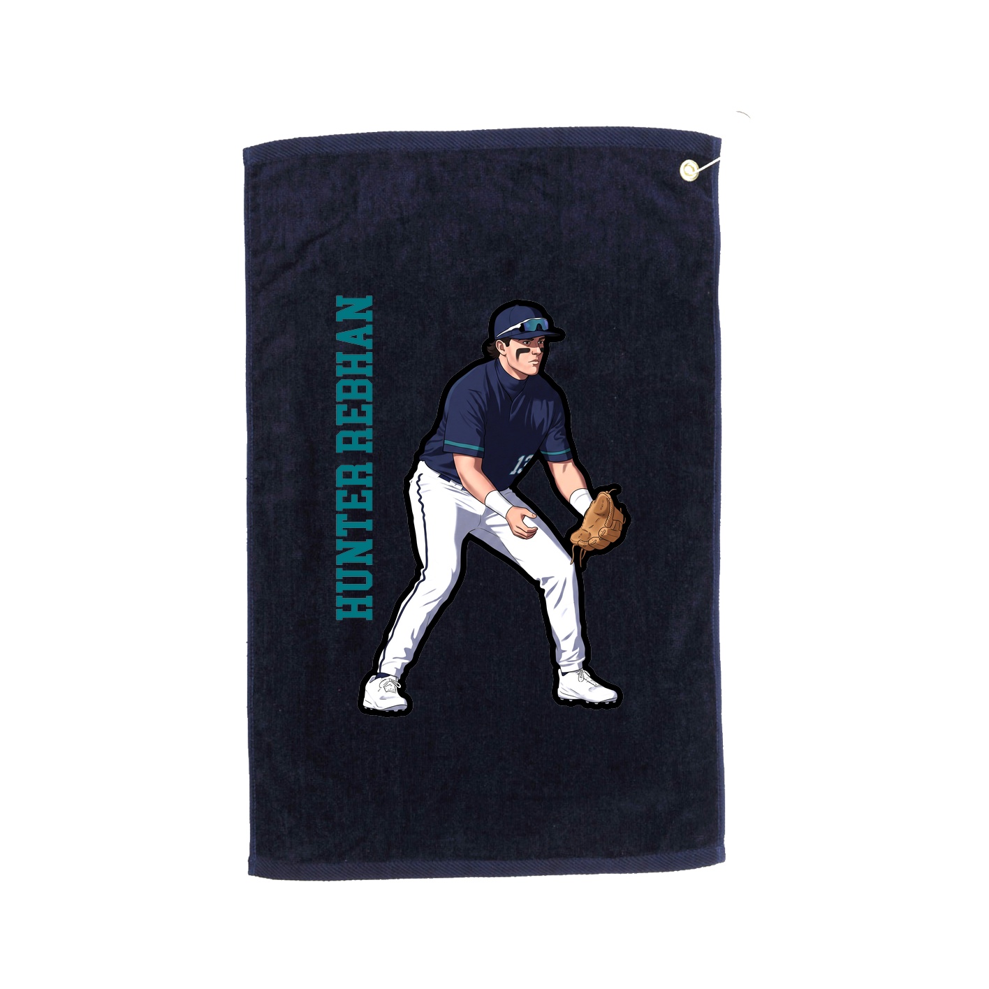 Golf Towel — Name Vertical in Navy