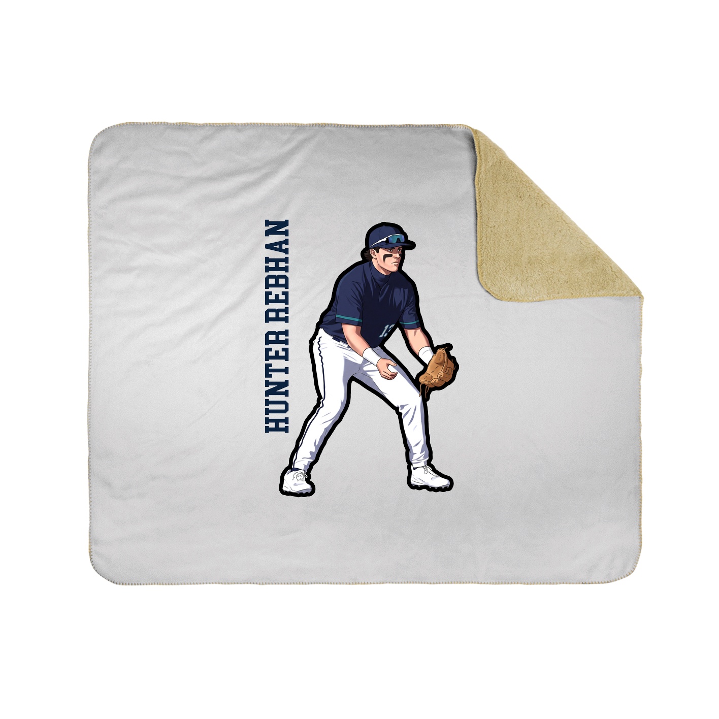 Throw Blanket — Name Vertical in White