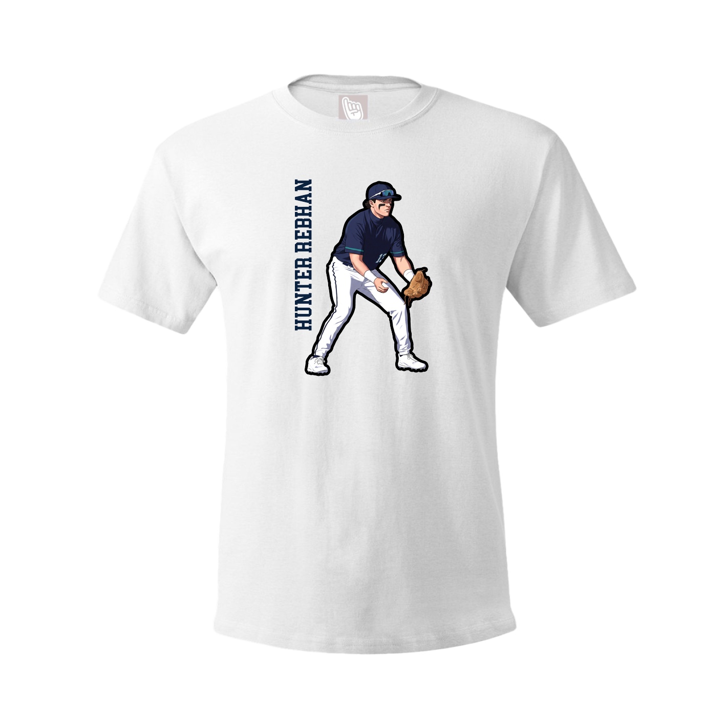 Youth Tee — Name Vertical in White