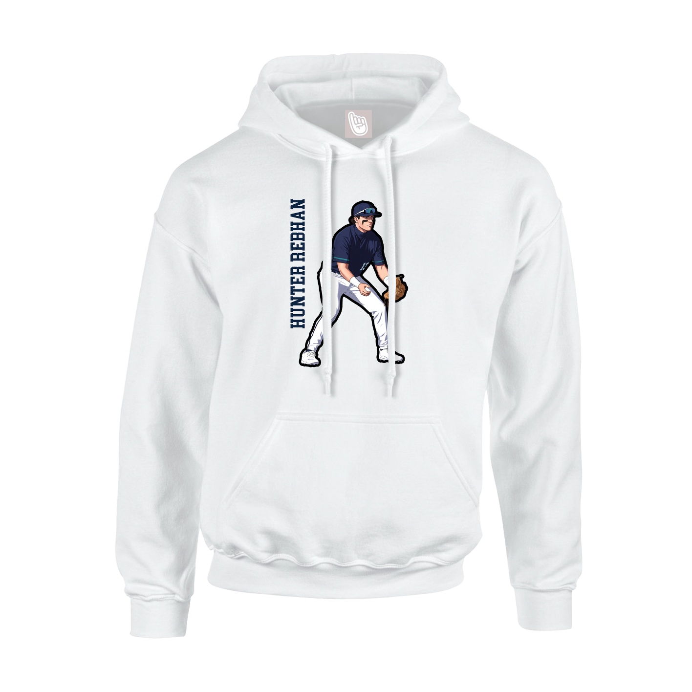 Youth Hoodie — Name Vertical in White