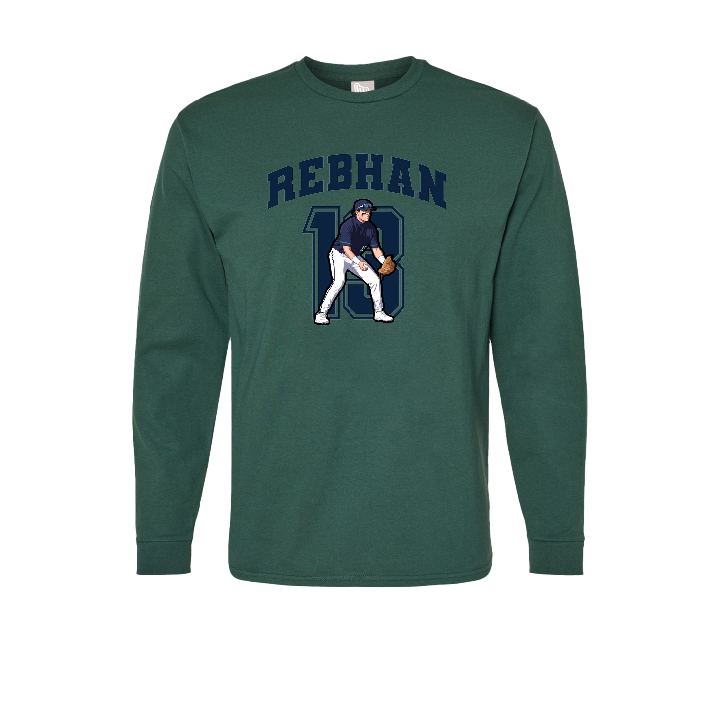 Long Sleeve Tee — Number in Green