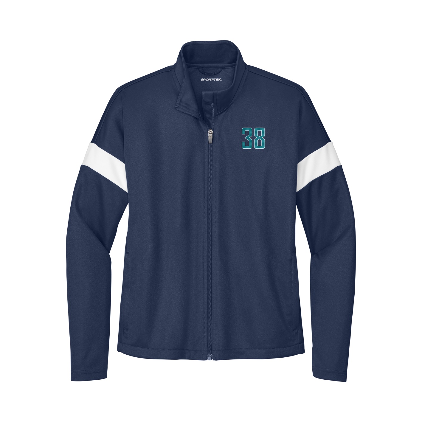 Womens Team Travel Full-Zip Jacket — Front Shirsy in Navy/White