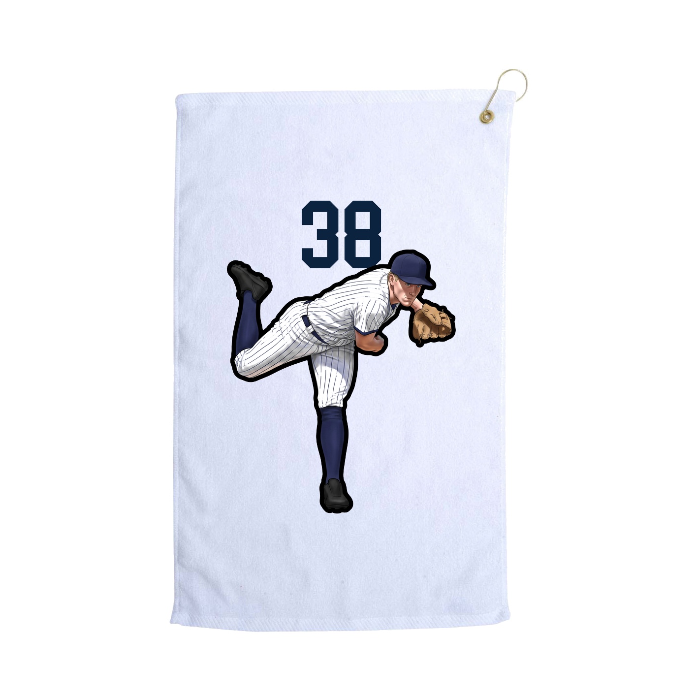 Golf Towel — Number Top in White