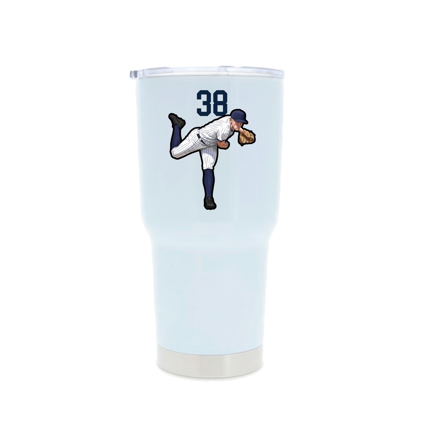30oz Stainless Steel Tumbler — Number Top in White