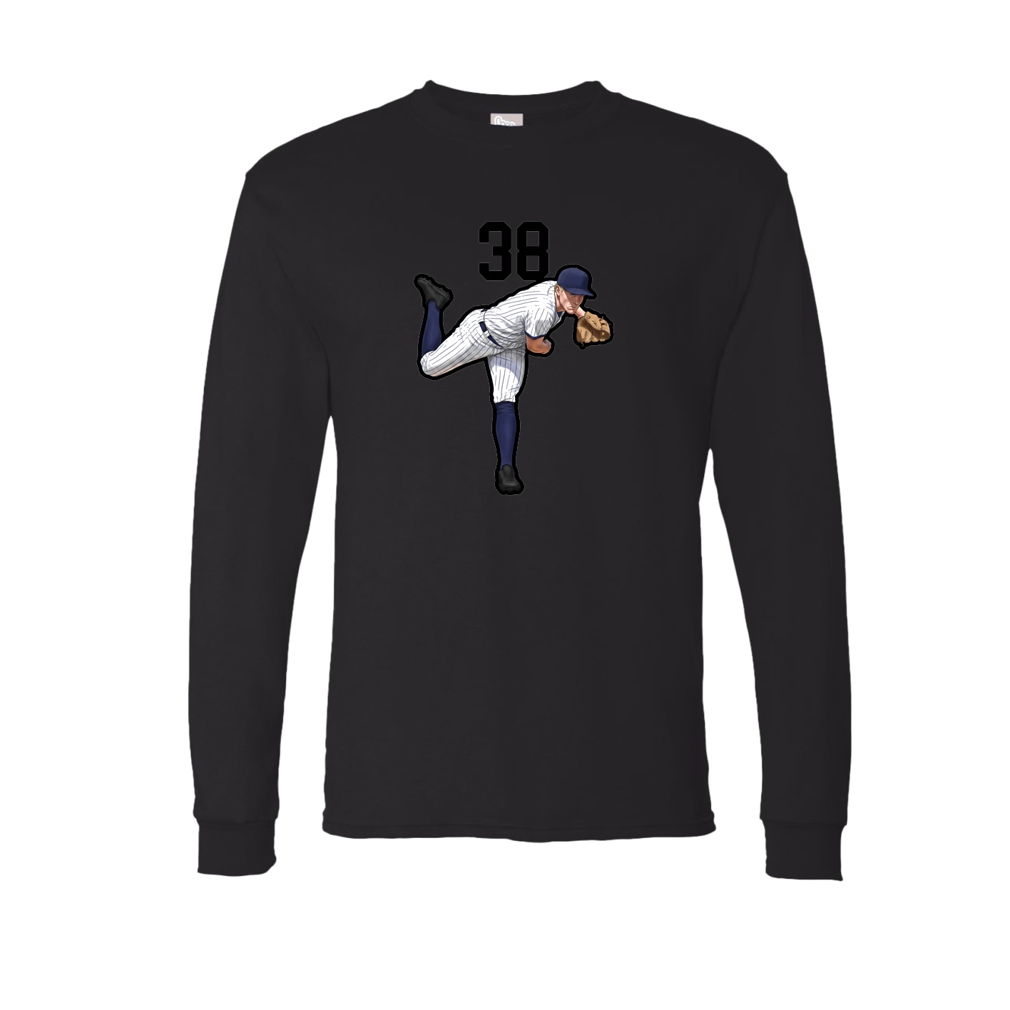 Long Sleeve Tee — Number Top in Black