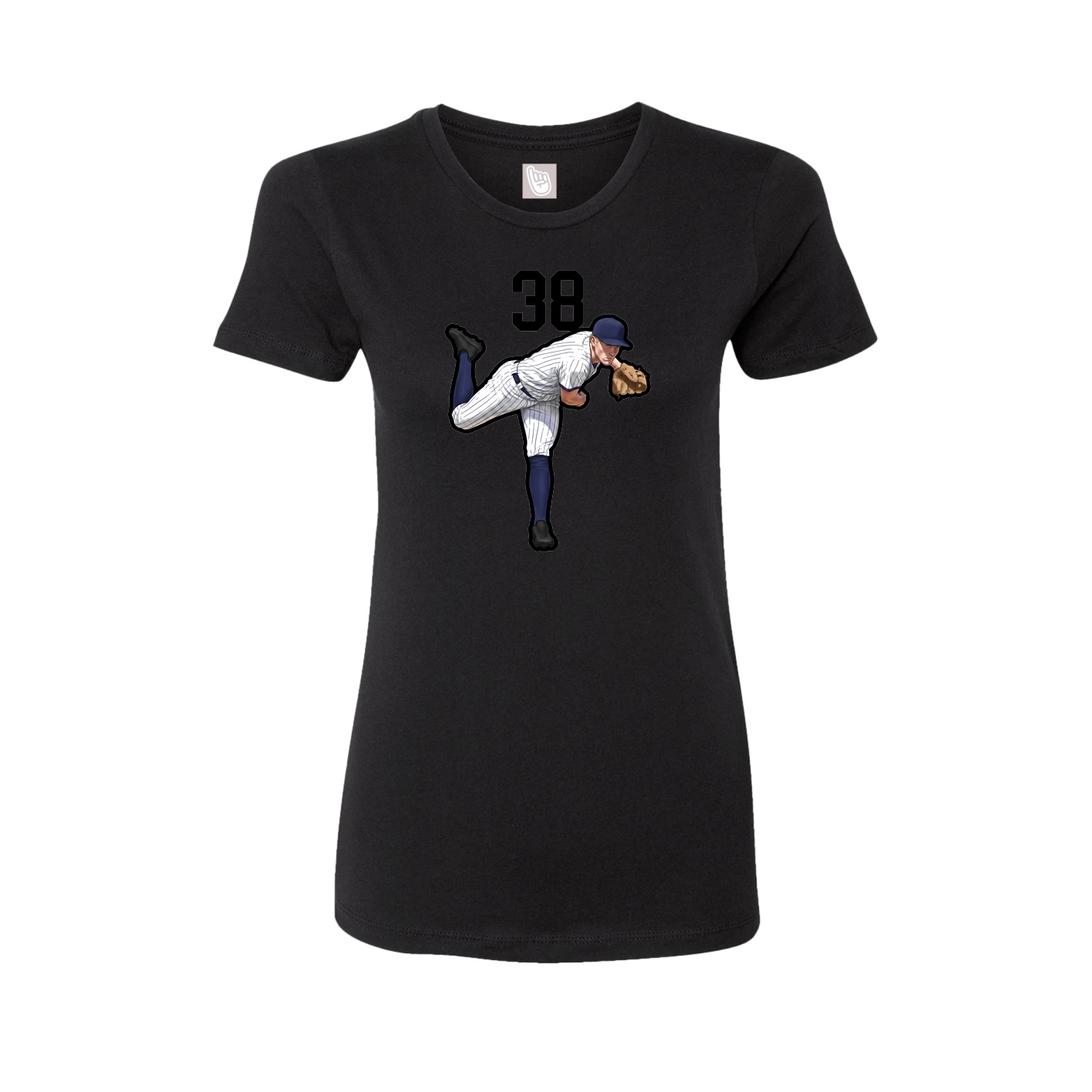 Fitted Women's Tee — Number Top in Black