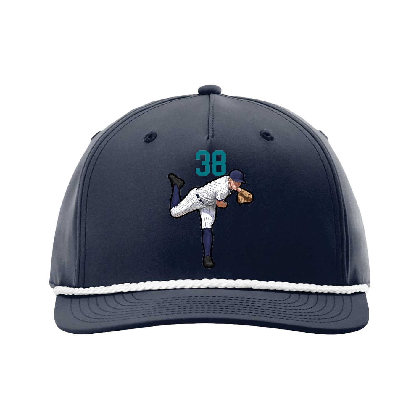 Five-Panel Classic Rope Cap — Number Top in Navy