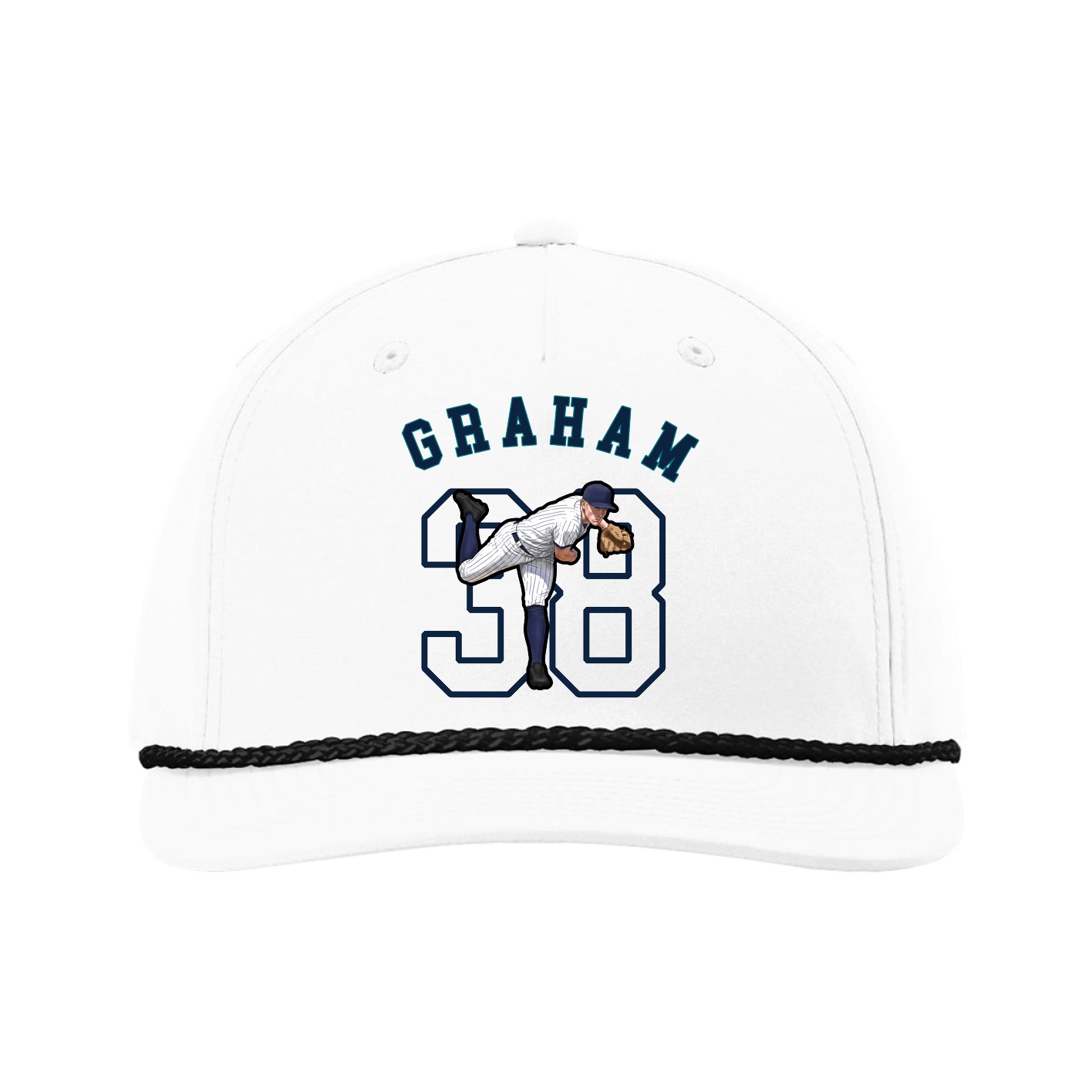 Five-Panel Classic Rope Cap — Shirsey Arch in White