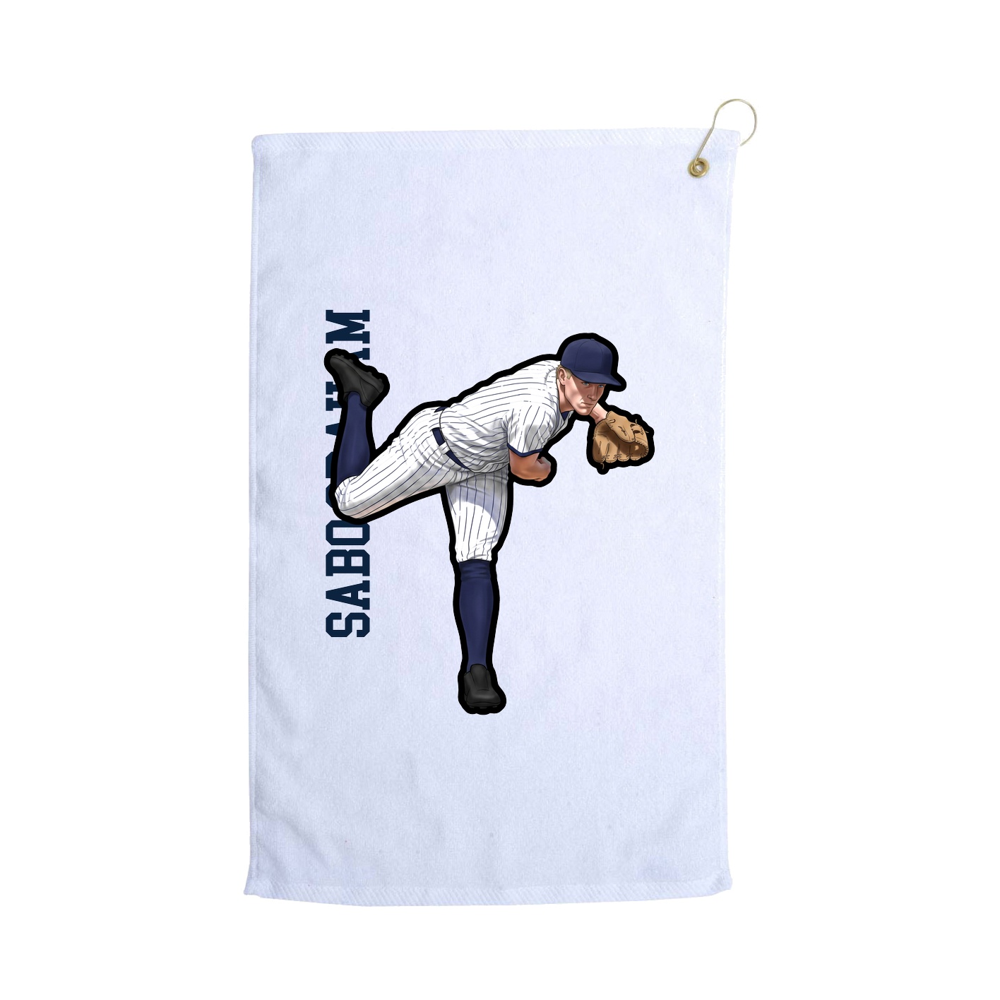 Golf Towel — Name Vertical in White