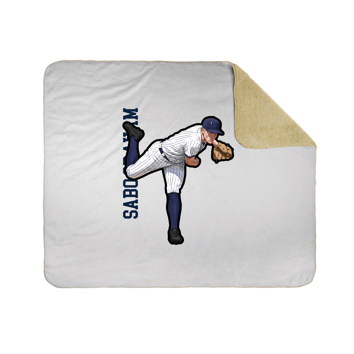 Throw Blanket — Name Vertical in White