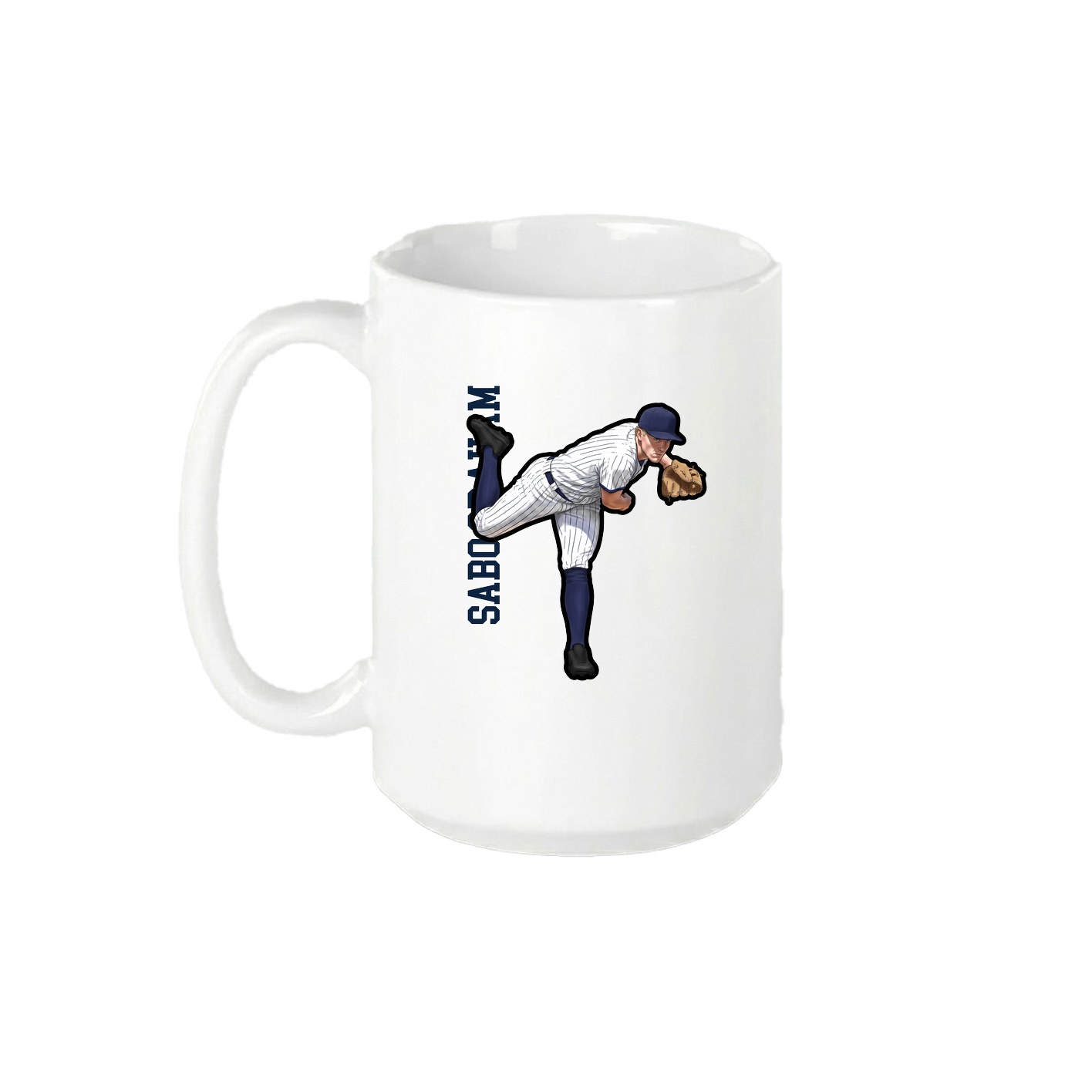 15oz Coffee Mug — Name Vertical in White