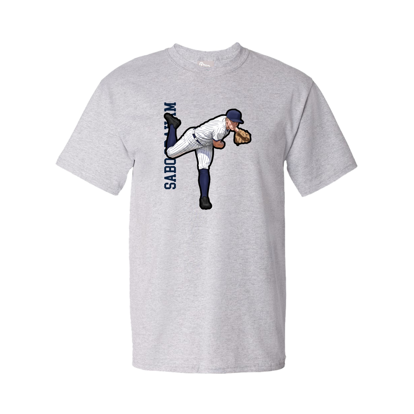 Youth Tee — Name Vertical in Grey