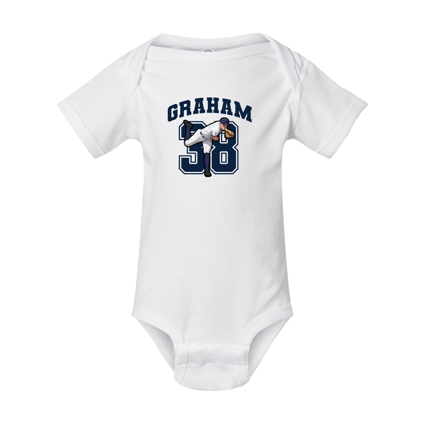 Baby Onesie — Number in White