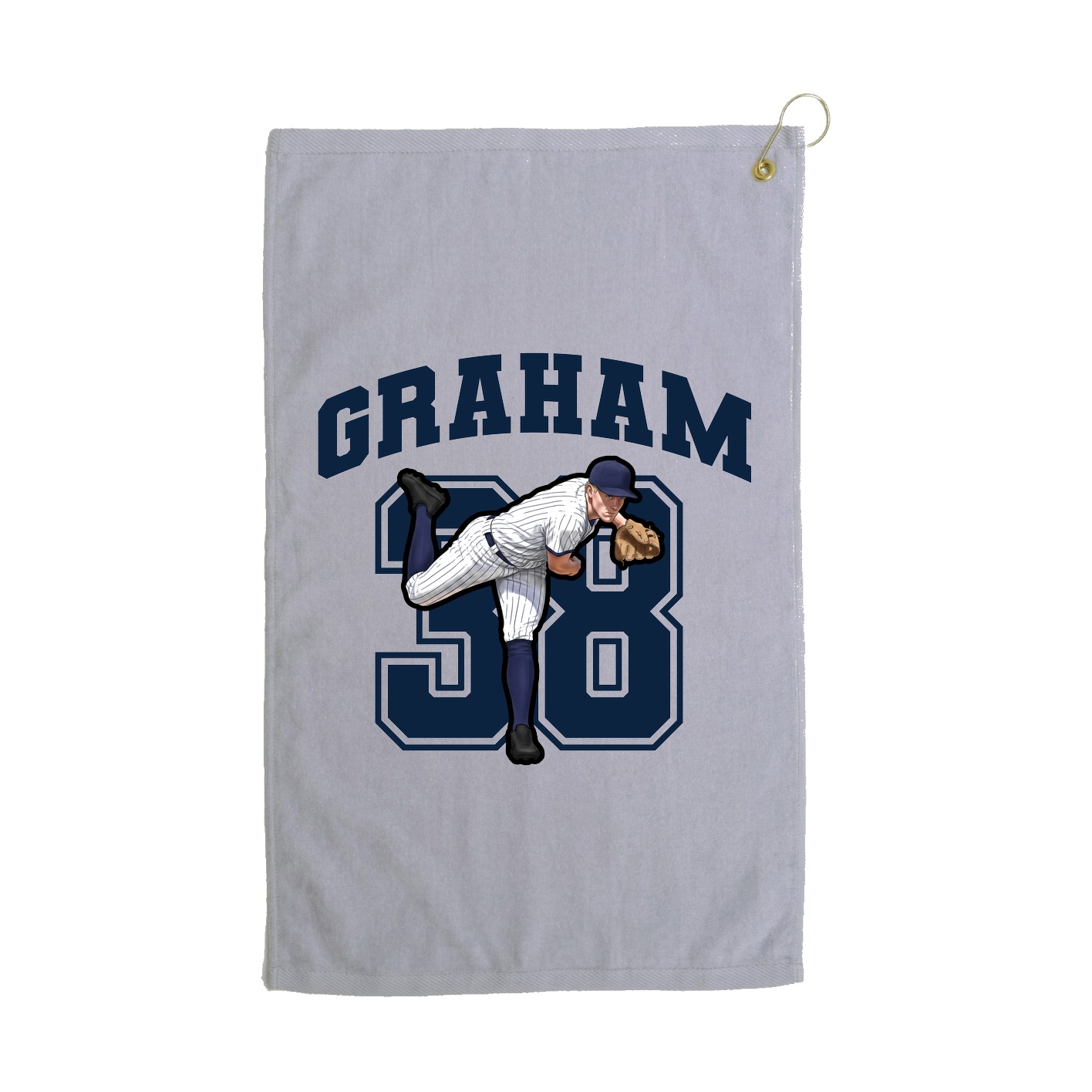Golf Towel — Number in Grey