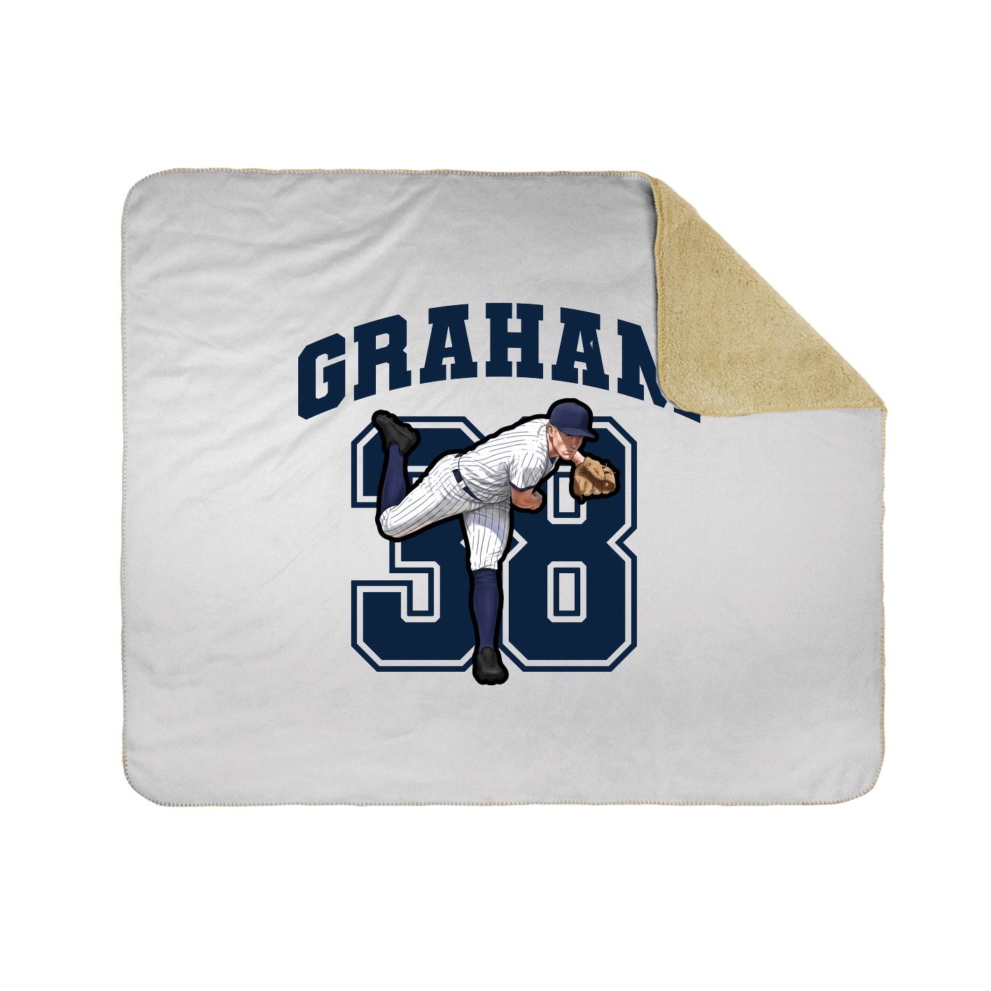 Throw Blanket — Number in White
