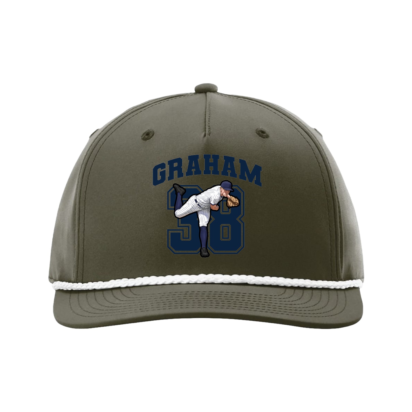 Five-Panel Classic Rope Cap — Number in Green