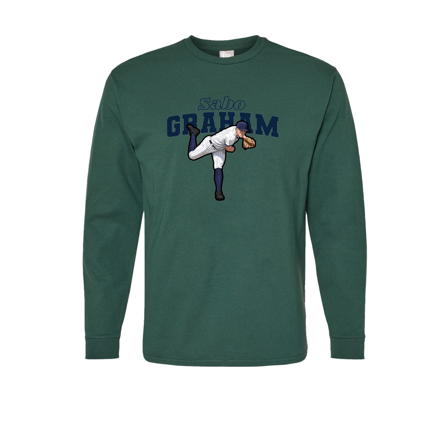 Long Sleeve Tee — Name Arch in Green
