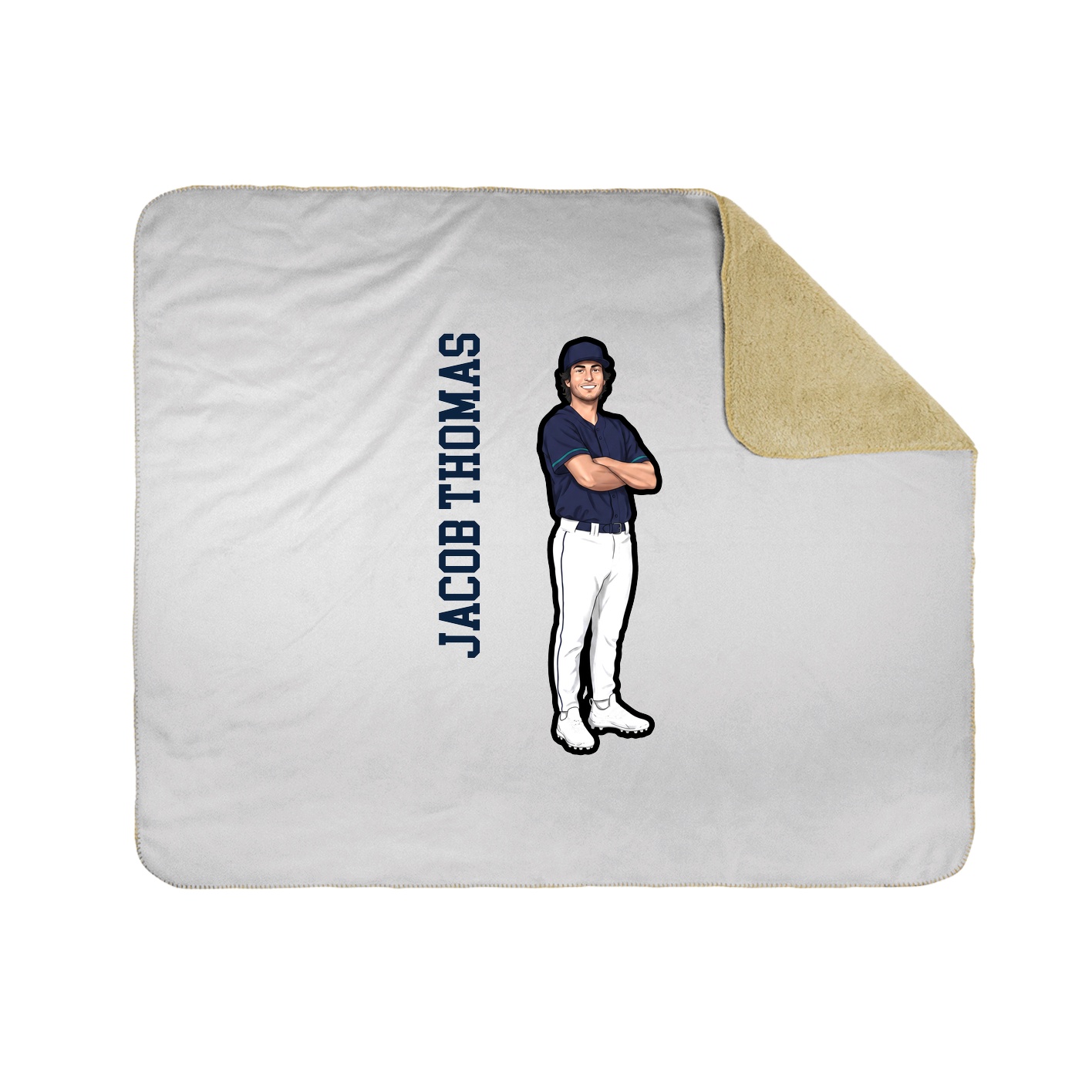 Throw Blanket — Name Vertical in White