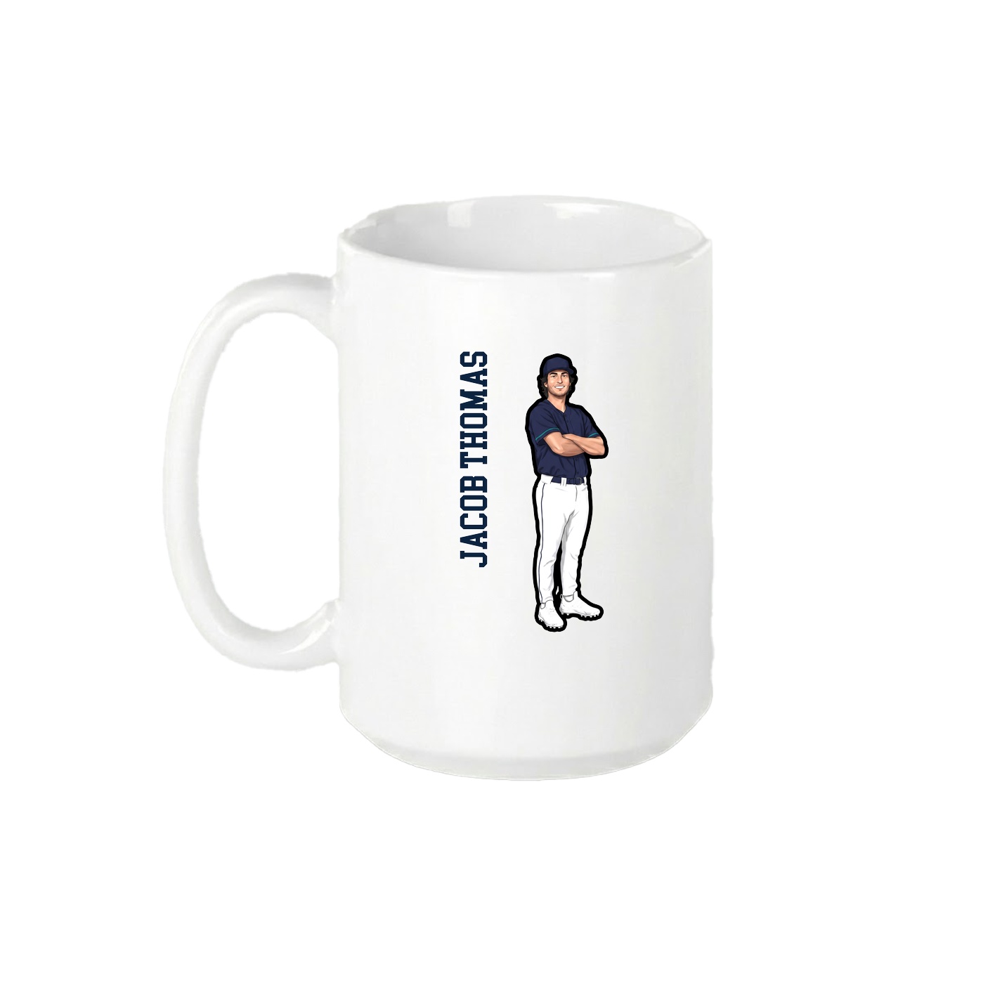 15oz Coffee Mug — Name Vertical in White