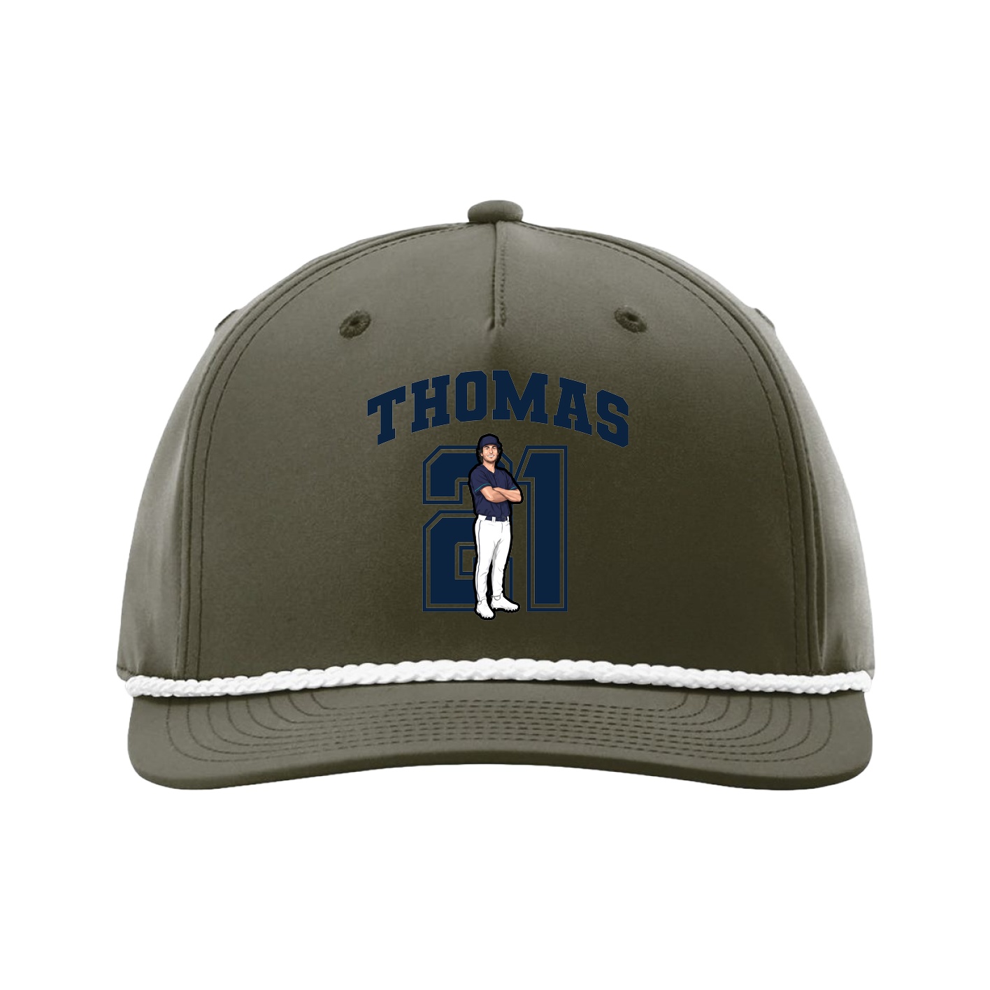 Five-Panel Classic Rope Cap — Number in Green