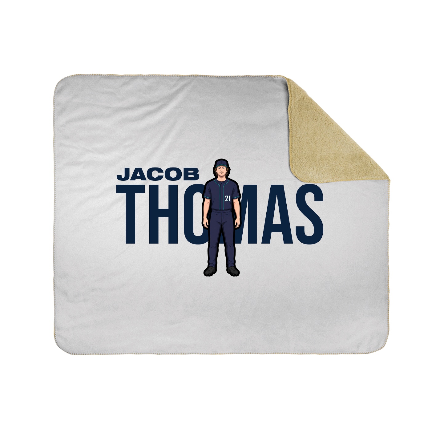 Throw Blanket — Player Name in White