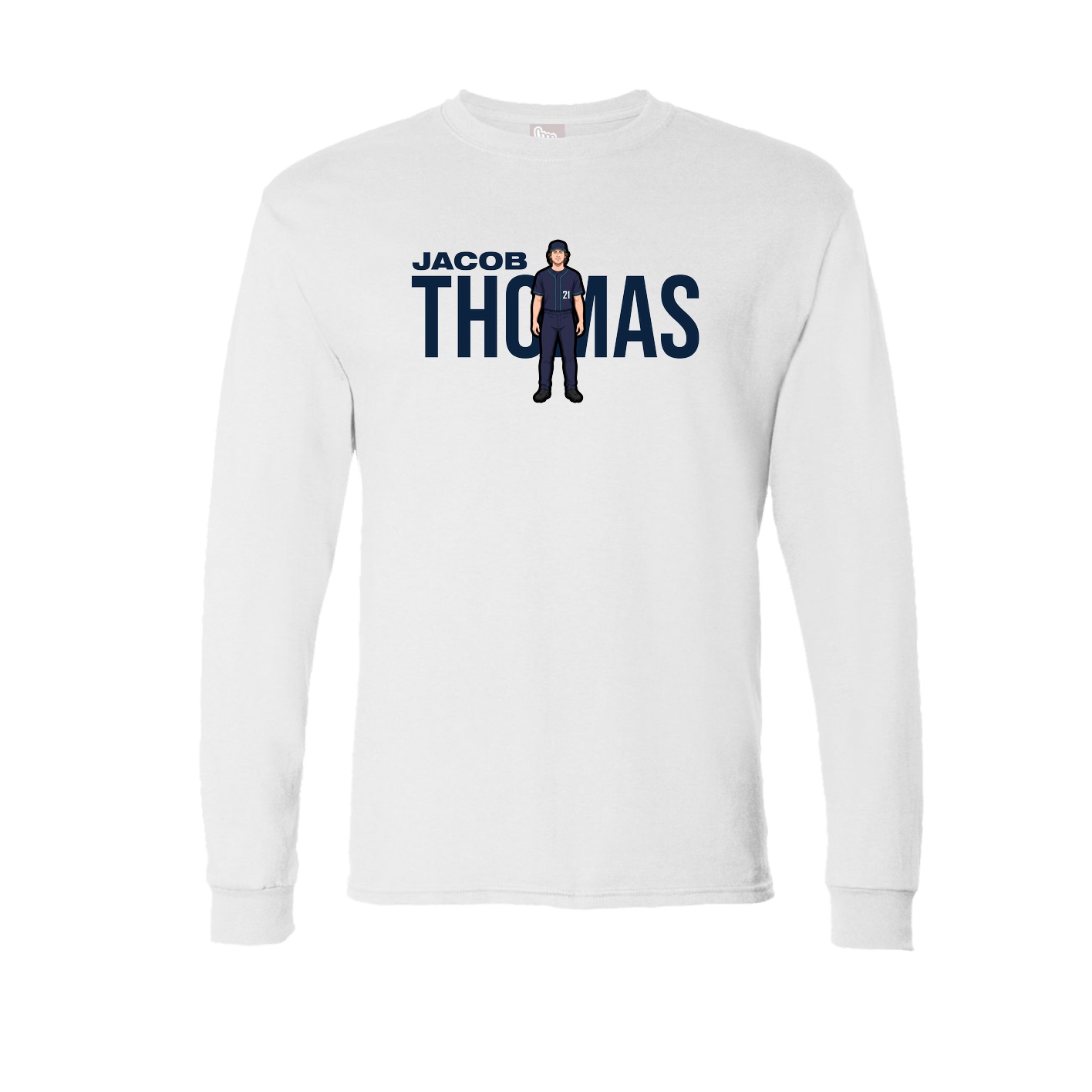 Long Sleeve Tee — Player Name in White