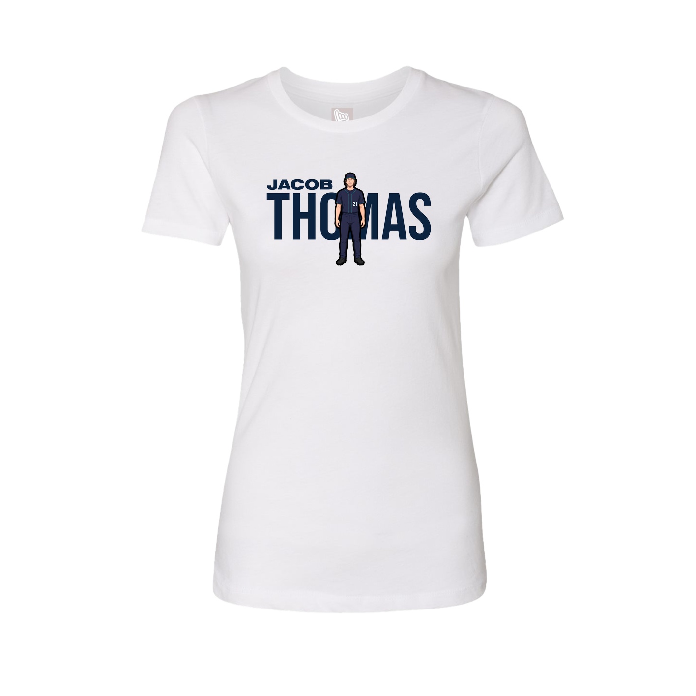 Fitted Women's Tee — Player Name in White