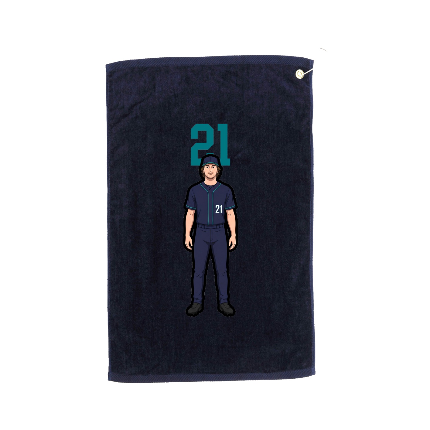 Golf Towel — Number Top in Navy