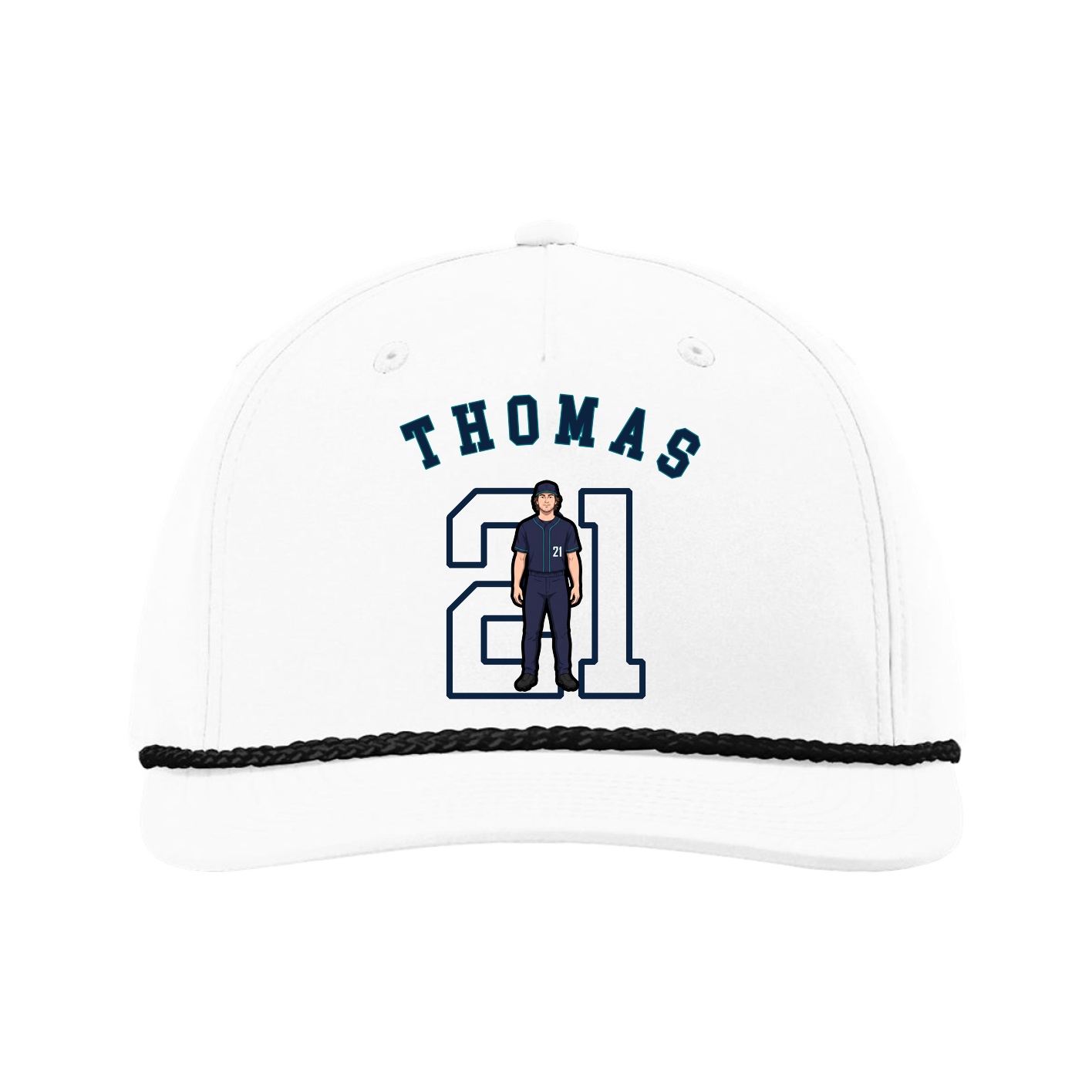 Five-Panel Classic Rope Cap — Shirsey Arch in White
